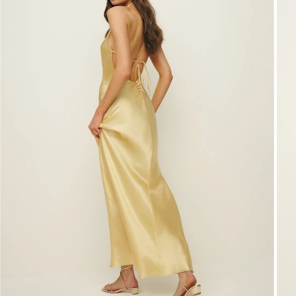Reformation Yellow Jeany Silk Dress - Picture 3 of 4